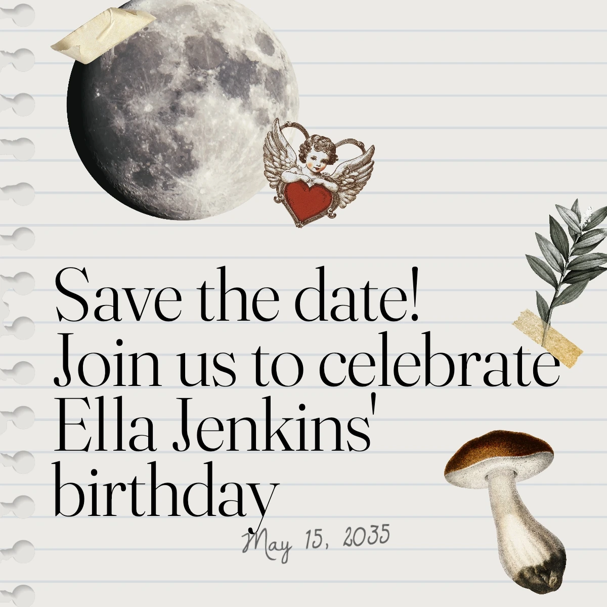 Handmade Romantic Vintage  Save The Date Birthday Invitation