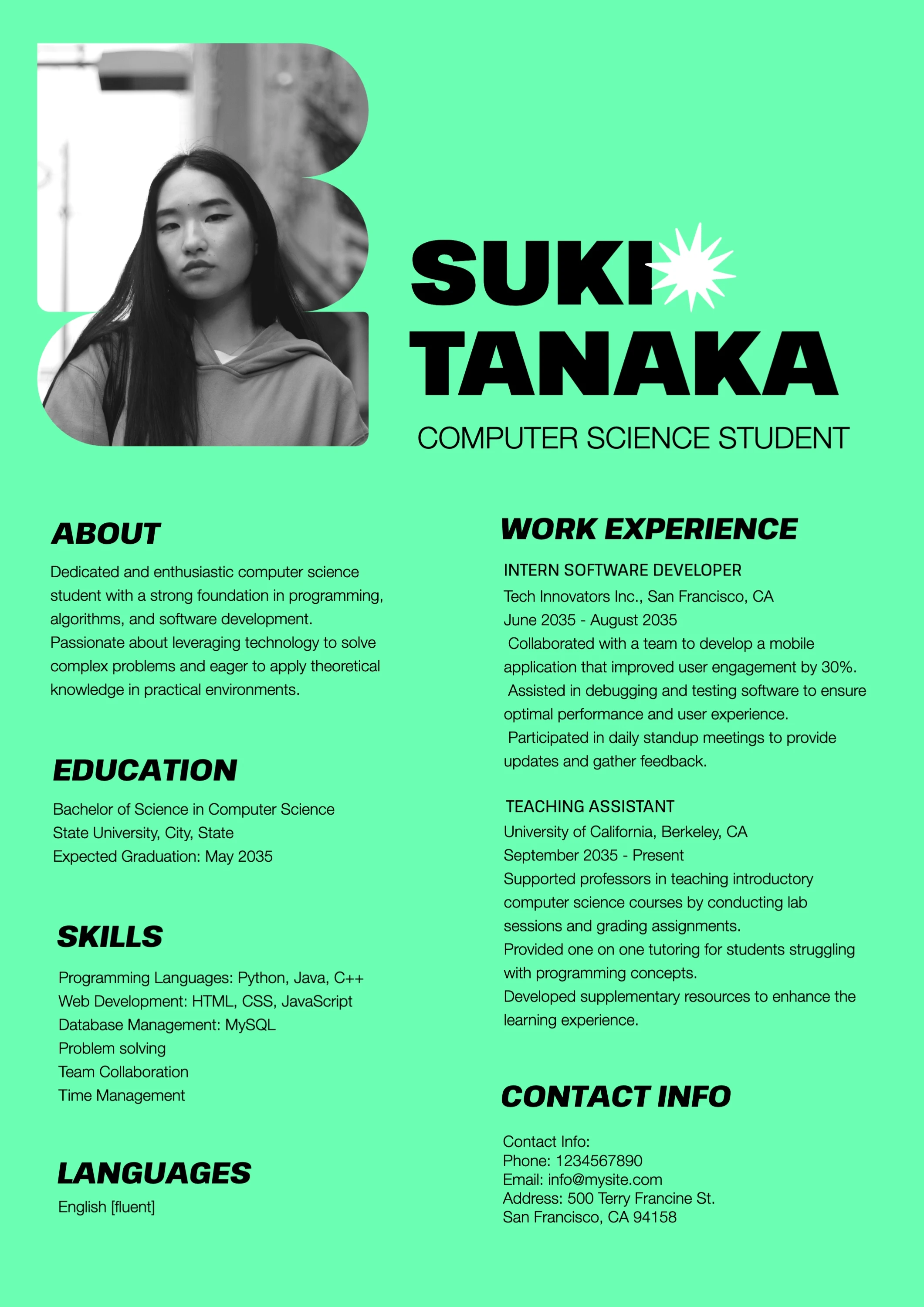 Modern Neon College  Resume
