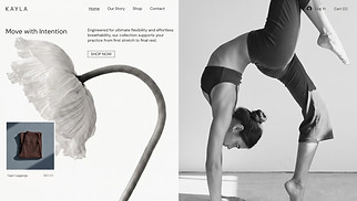 เทมเพลตเว็บไซต์ กีฬาและกิจกรรมกลางแจ้ง/ผจญภัย - Yoga Wear Store (Calm)