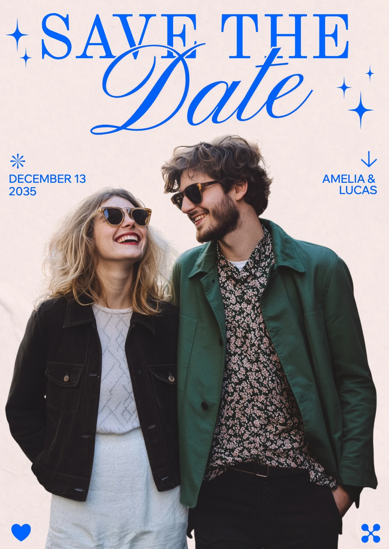 Modern Romantic  Save The Date Wedding Invitation