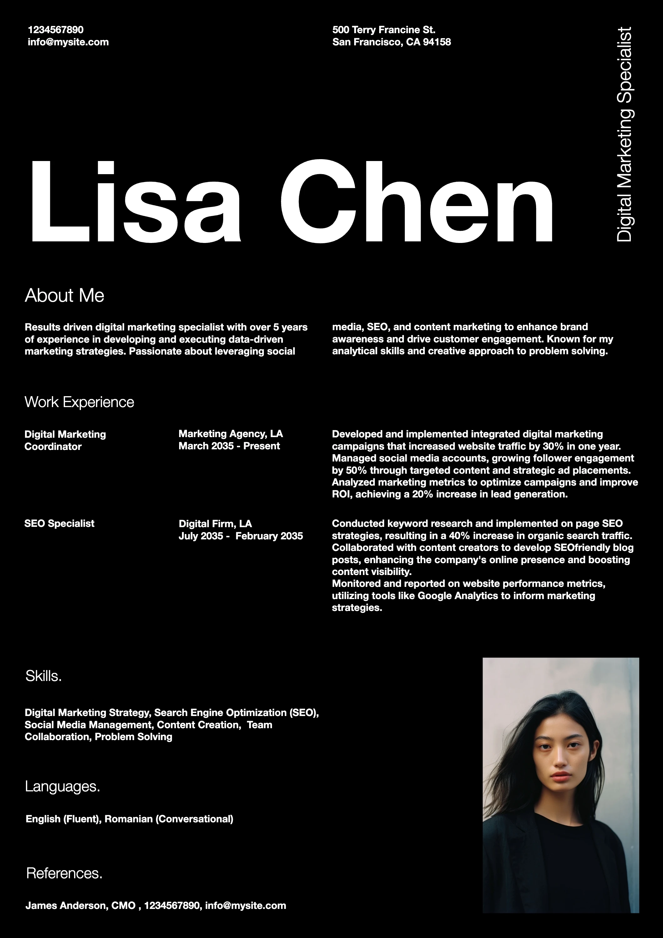 Professional Dark Modern  Resume