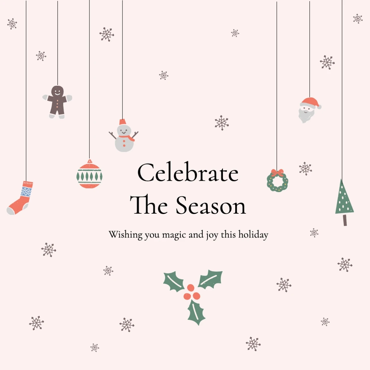 Cute Illustrative Holiday Greeting Card