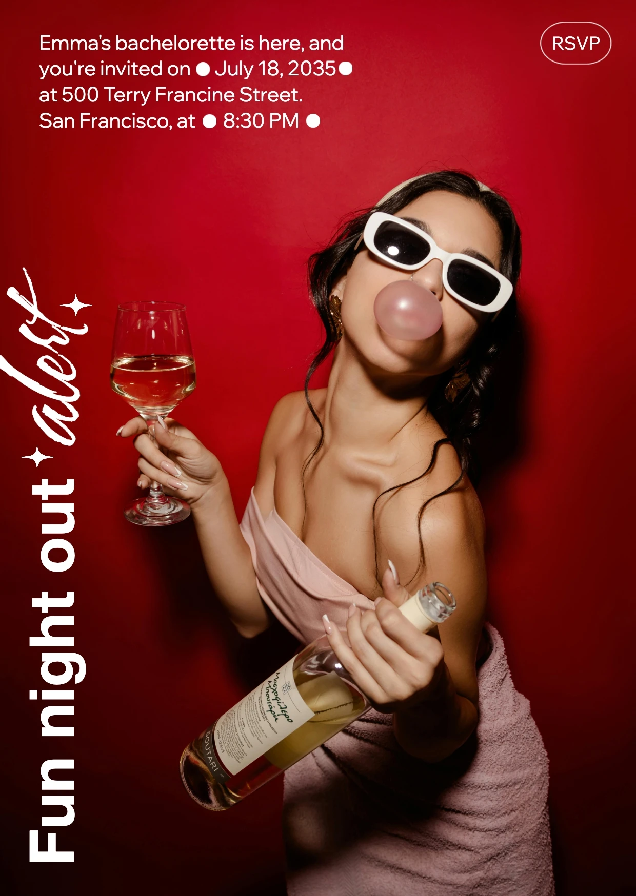Bold Modern  Bachelorette Invitation