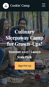 Mẫu trang web Lớp học & Khóa học – Trại đầu bếp