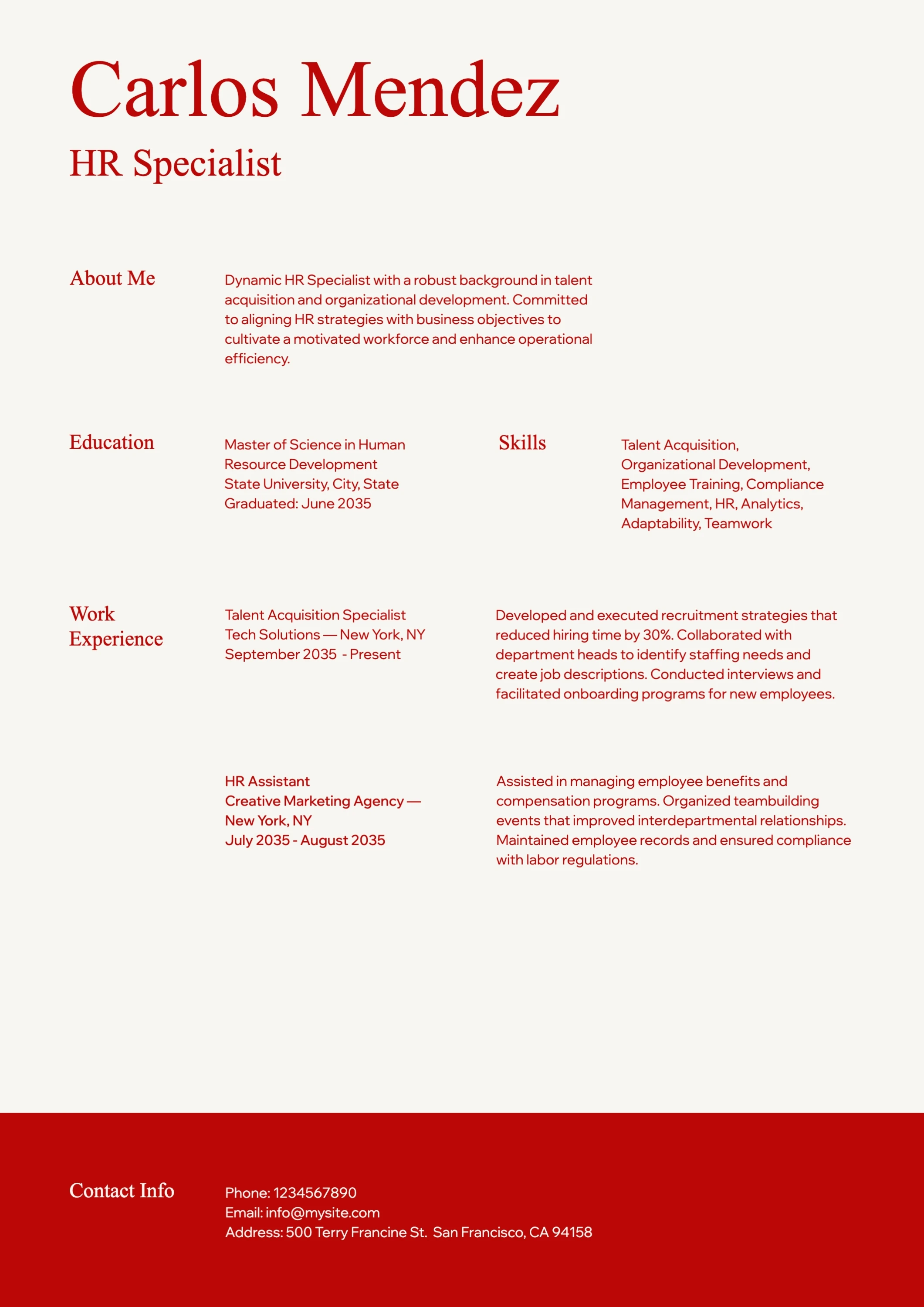 Sleek Clean Modern  Resume