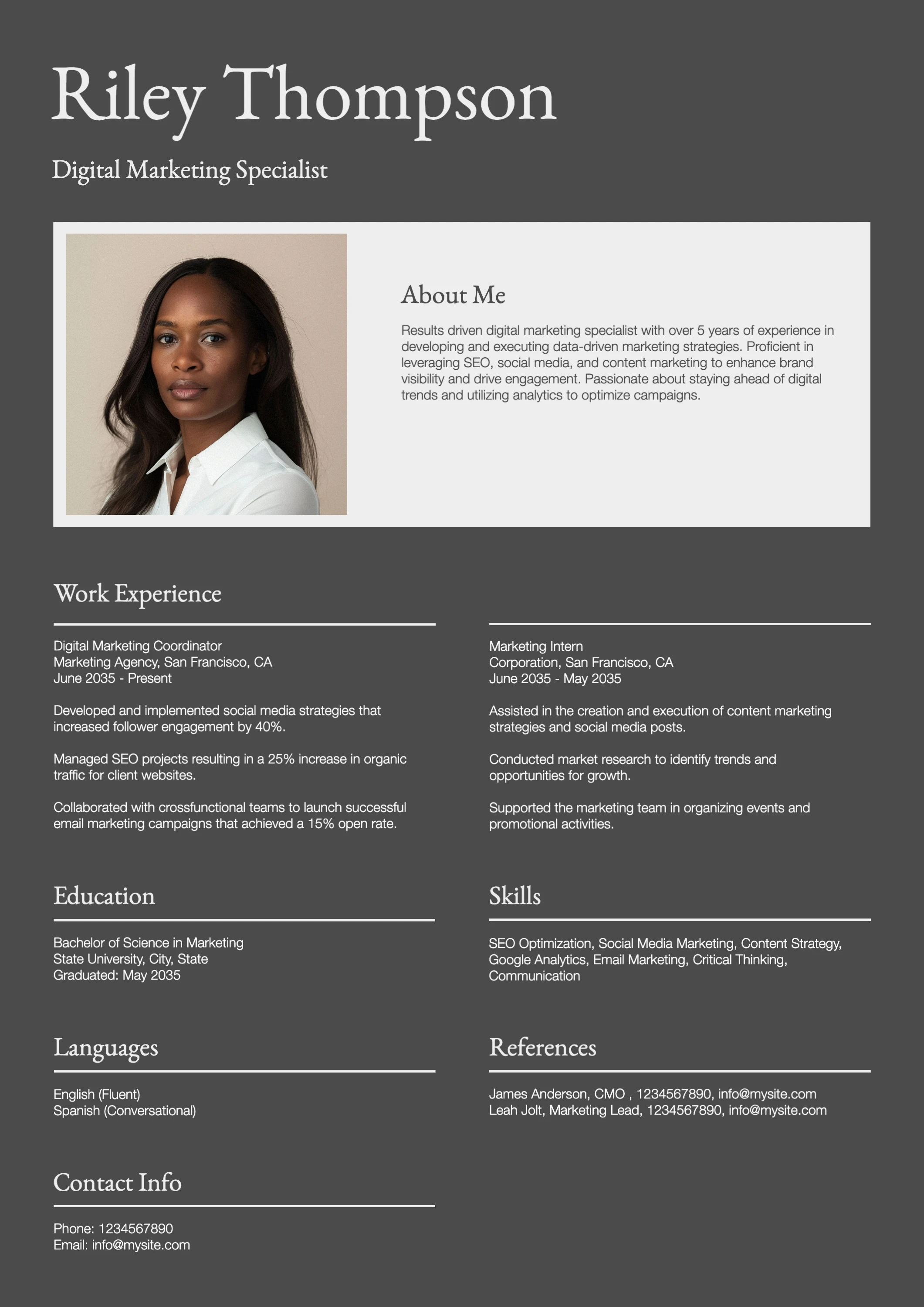 Professional Geometric Modern  Resume