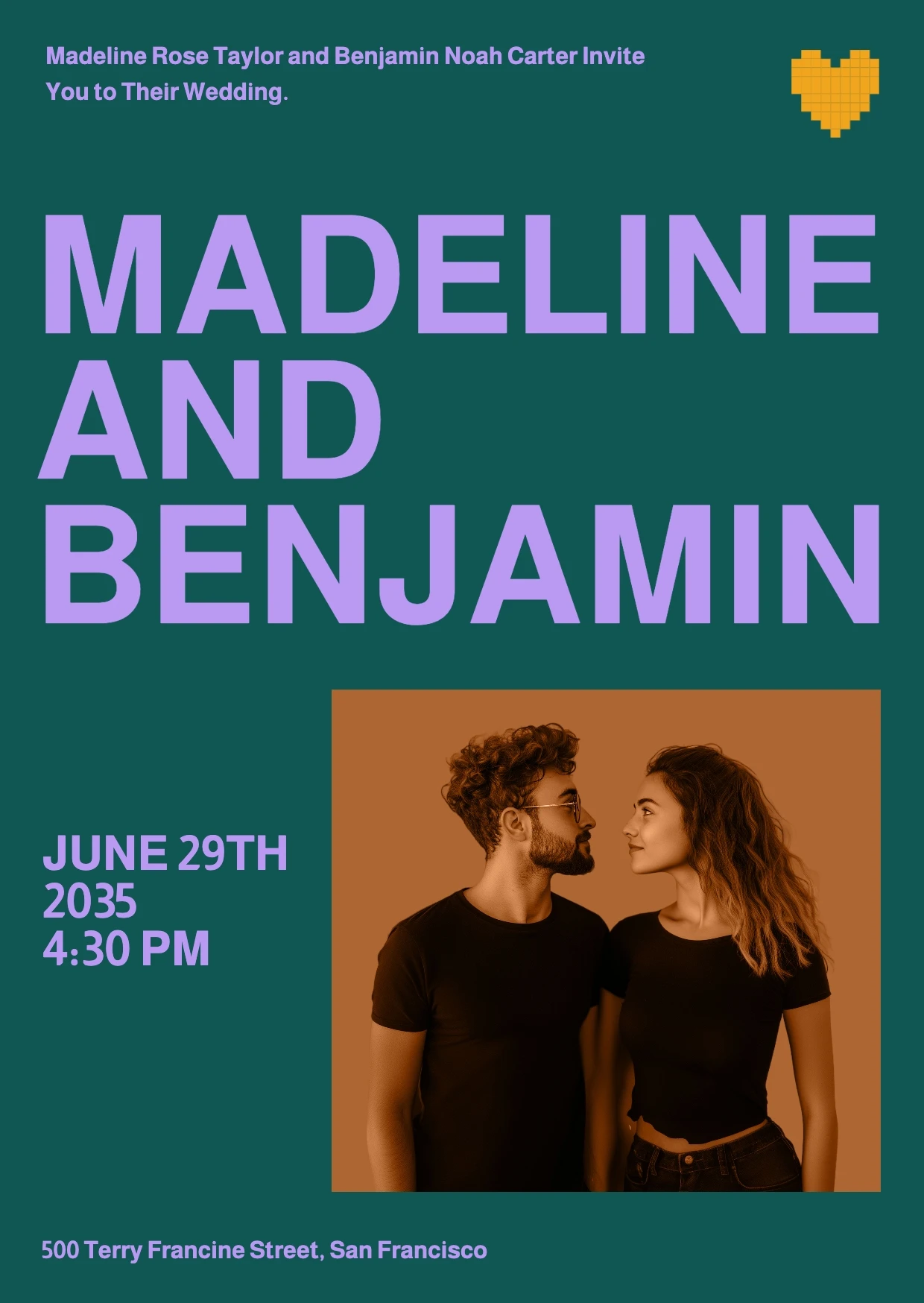 Bold Edgy  Wedding Invitation