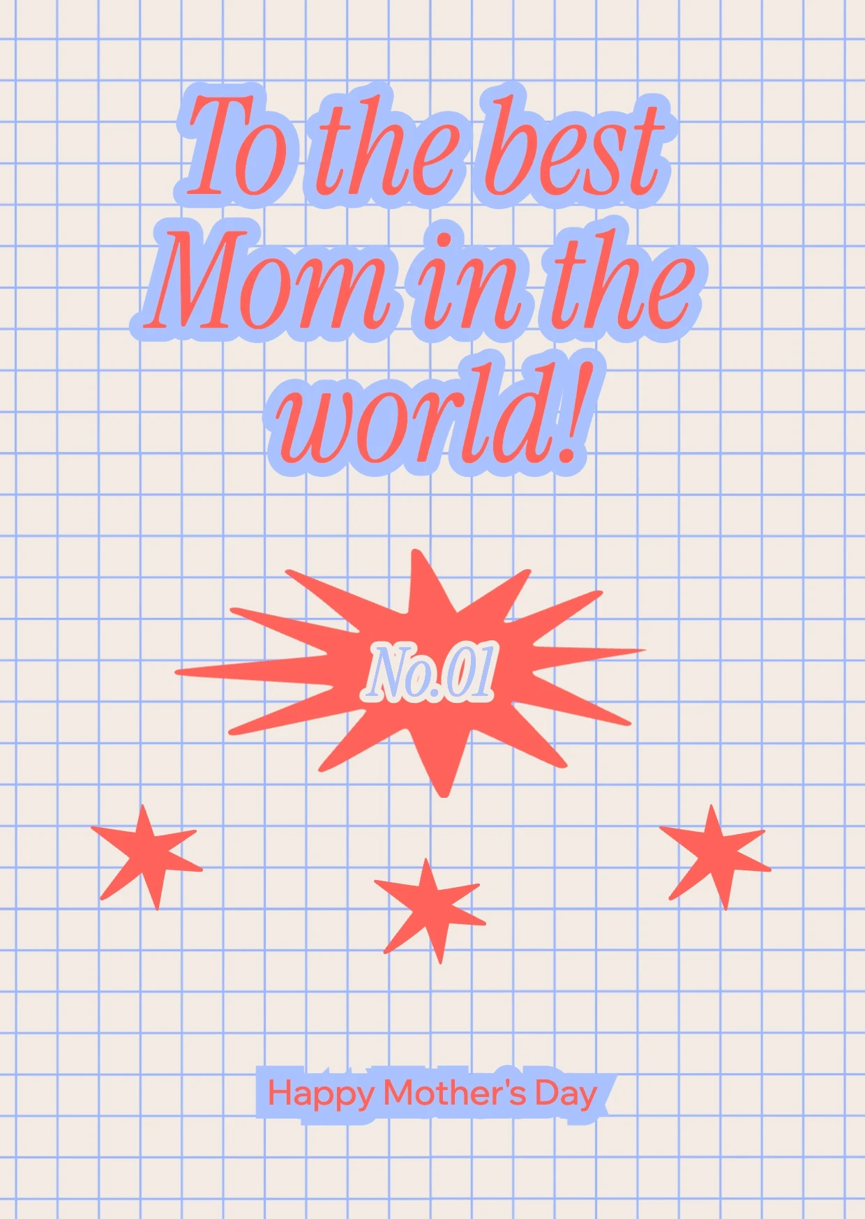 Playful Simple Illustrative Geometric Mother's Day Greeting Card
