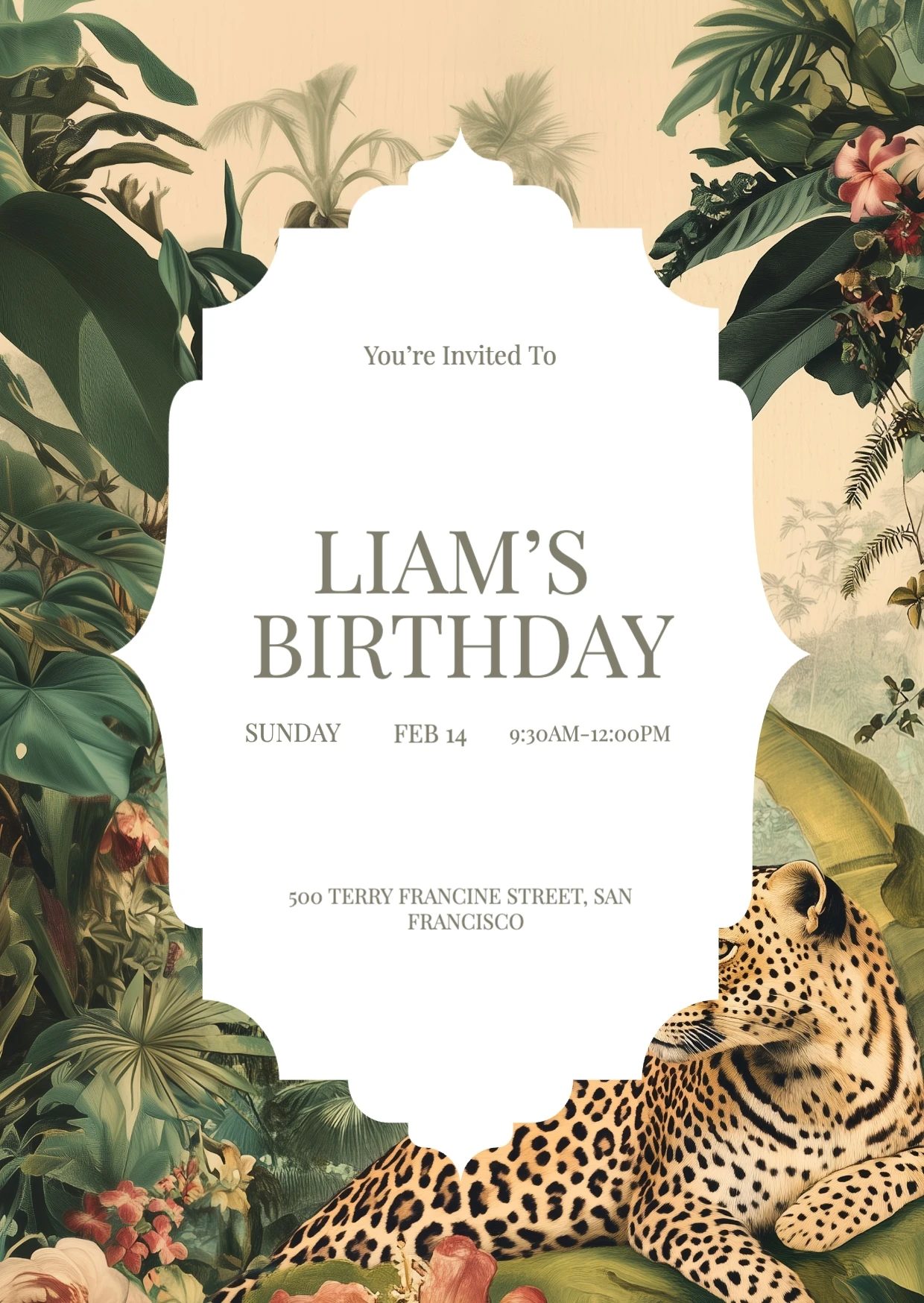 Elegant Organic  Birthday Invitation