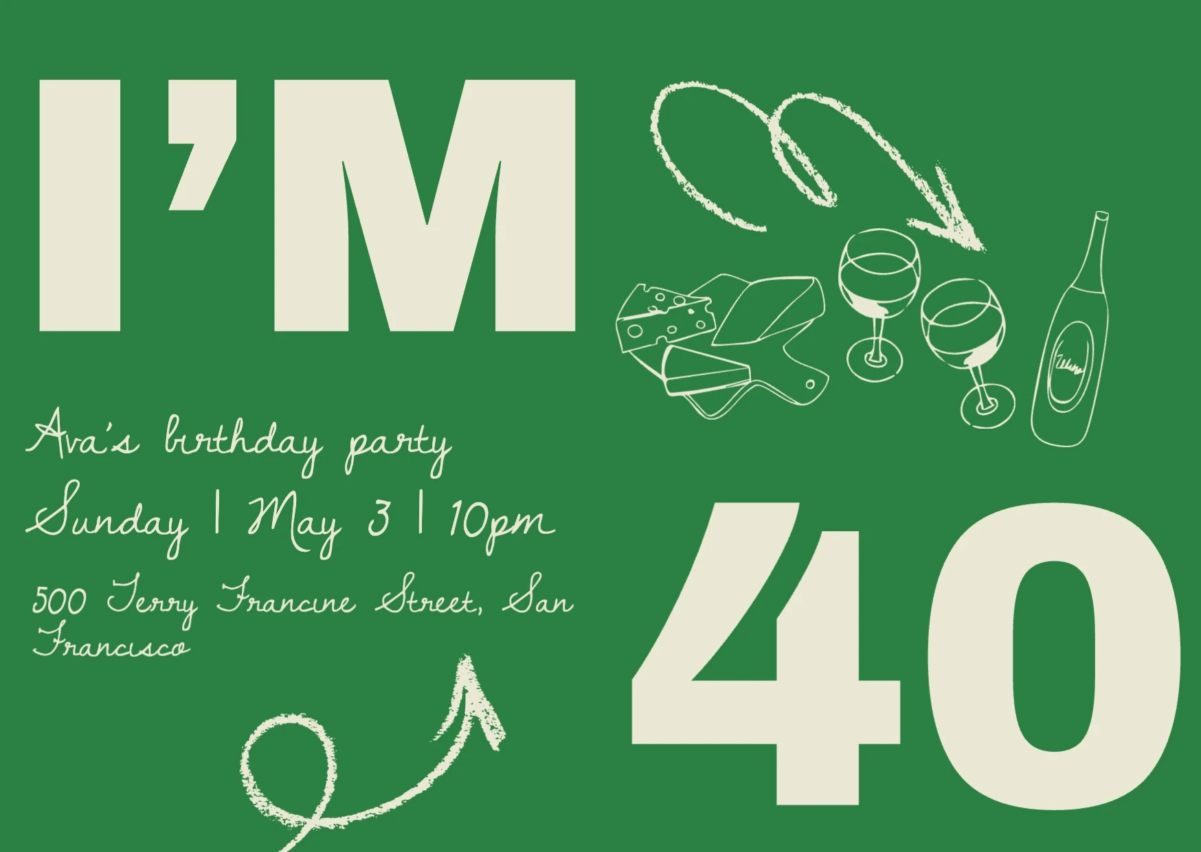 Modern Illustrative Birthday Invitation