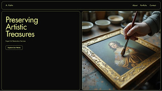 Visual Arts website templates - Art Restoration Portfolio (Vintage)