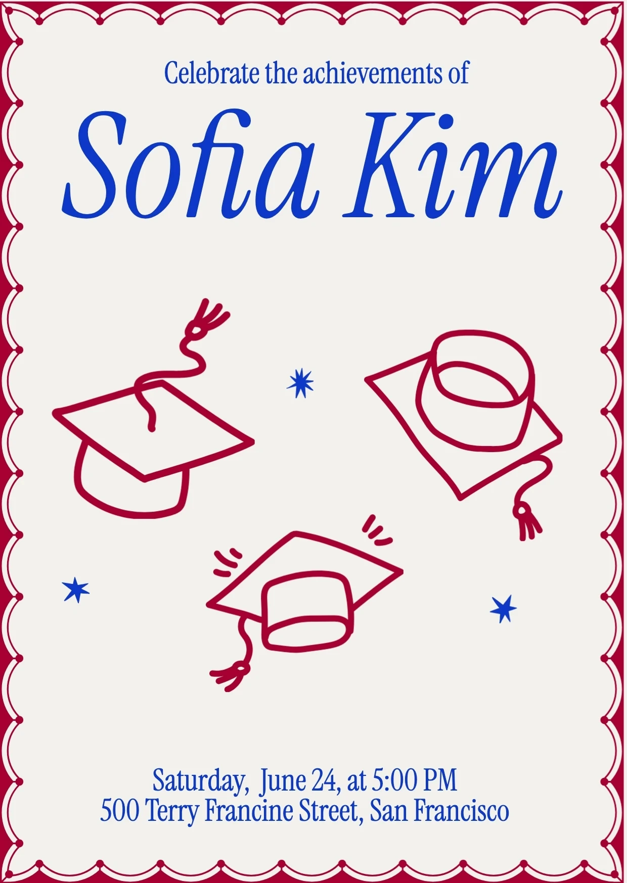 Simple Playful Illustrative Graduation Invitation