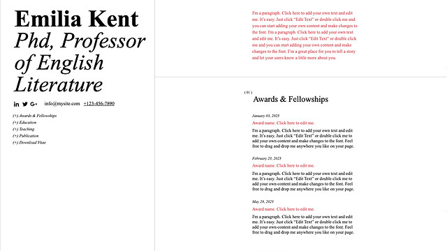 Professional Cv Website Templates Wix Com