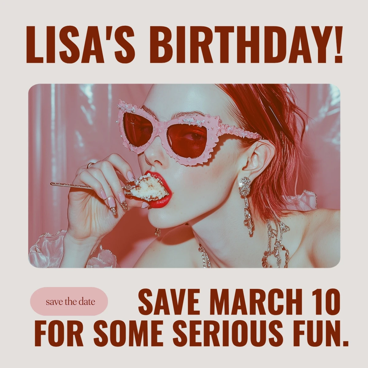 Bold Edgy Clean Save The Date Birthday Invitation