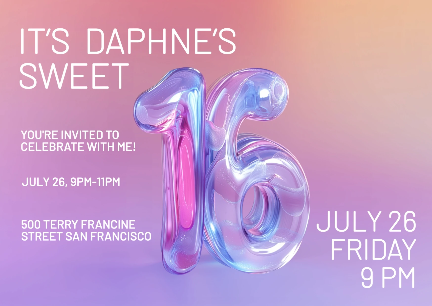 Pop 3D Birthday Invitation