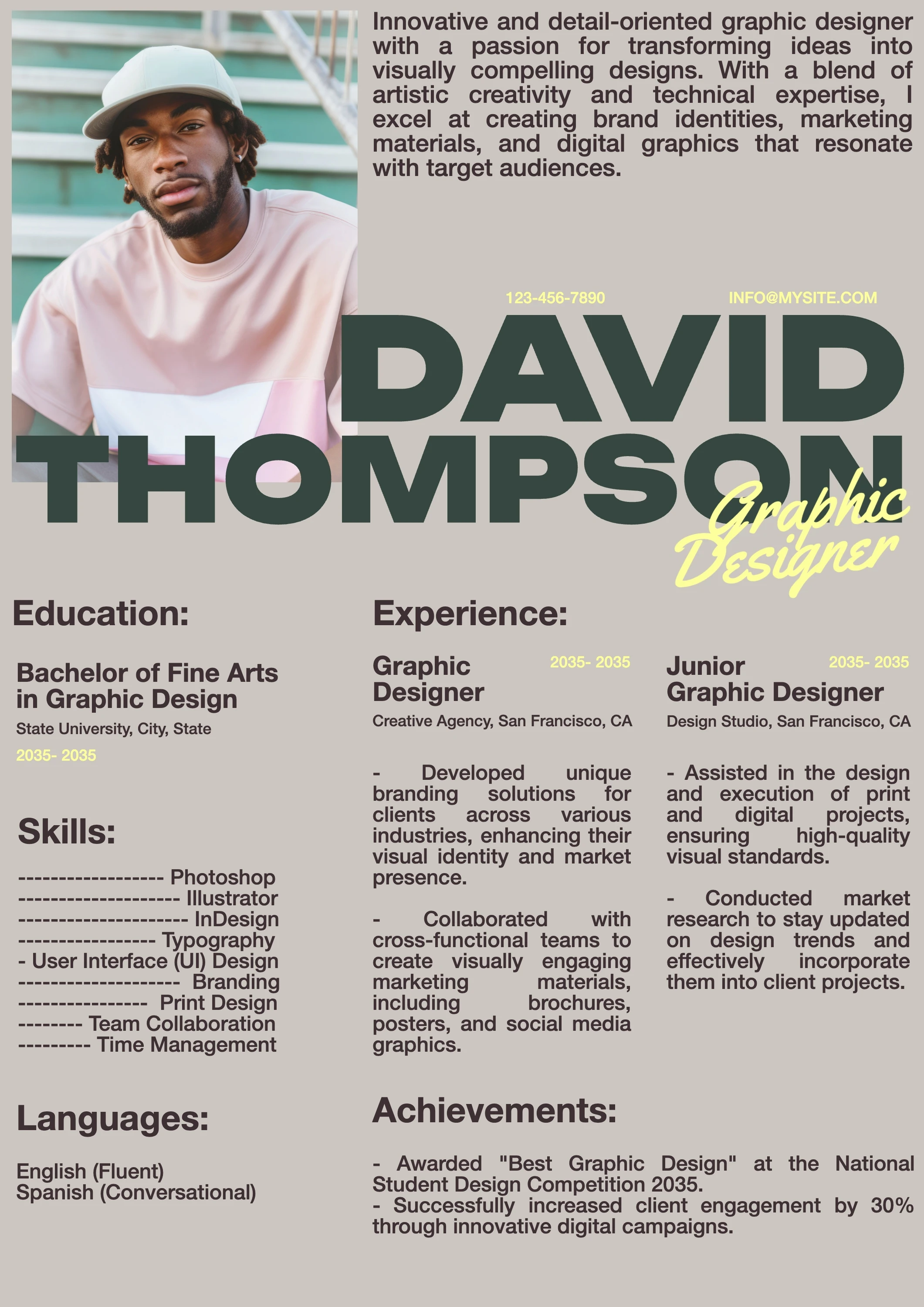 Edgy  Graphic Designer Resume