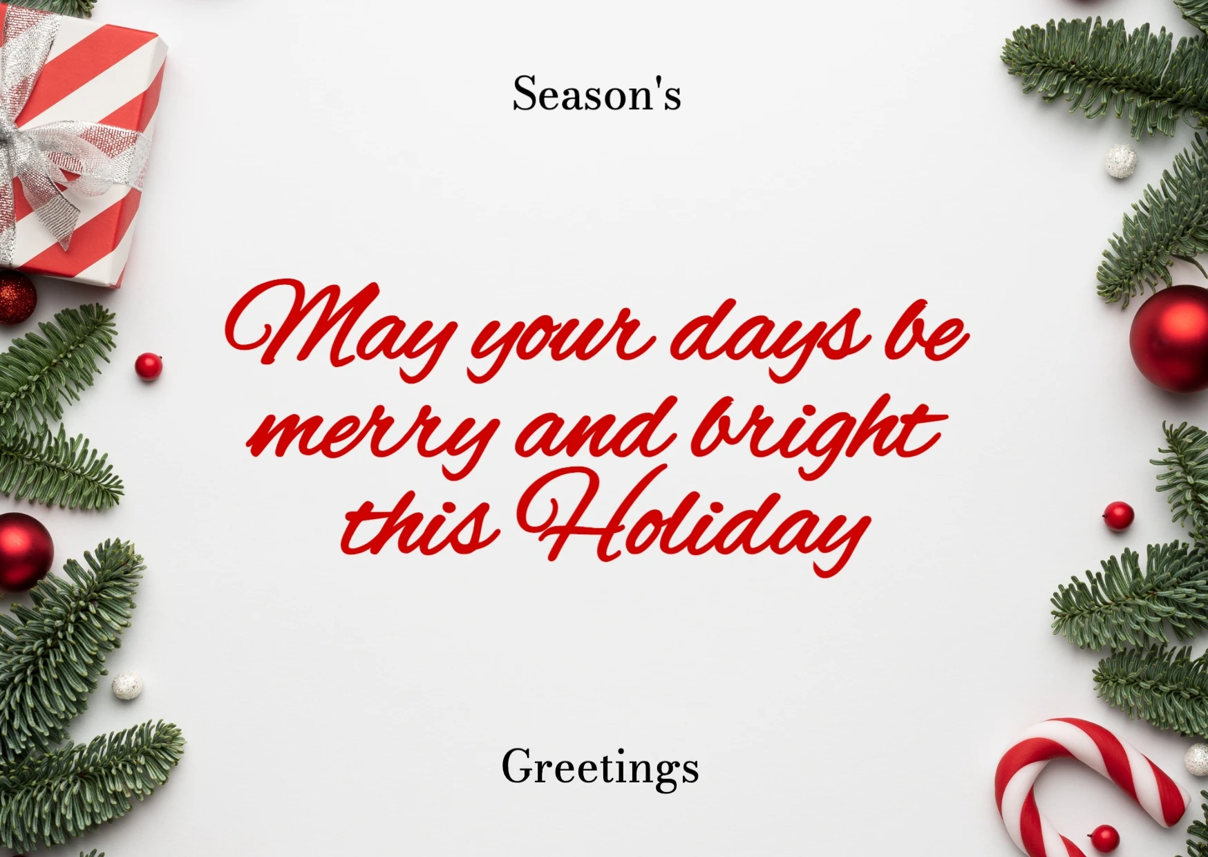 Simple Classic Clean Holiday Greeting Card