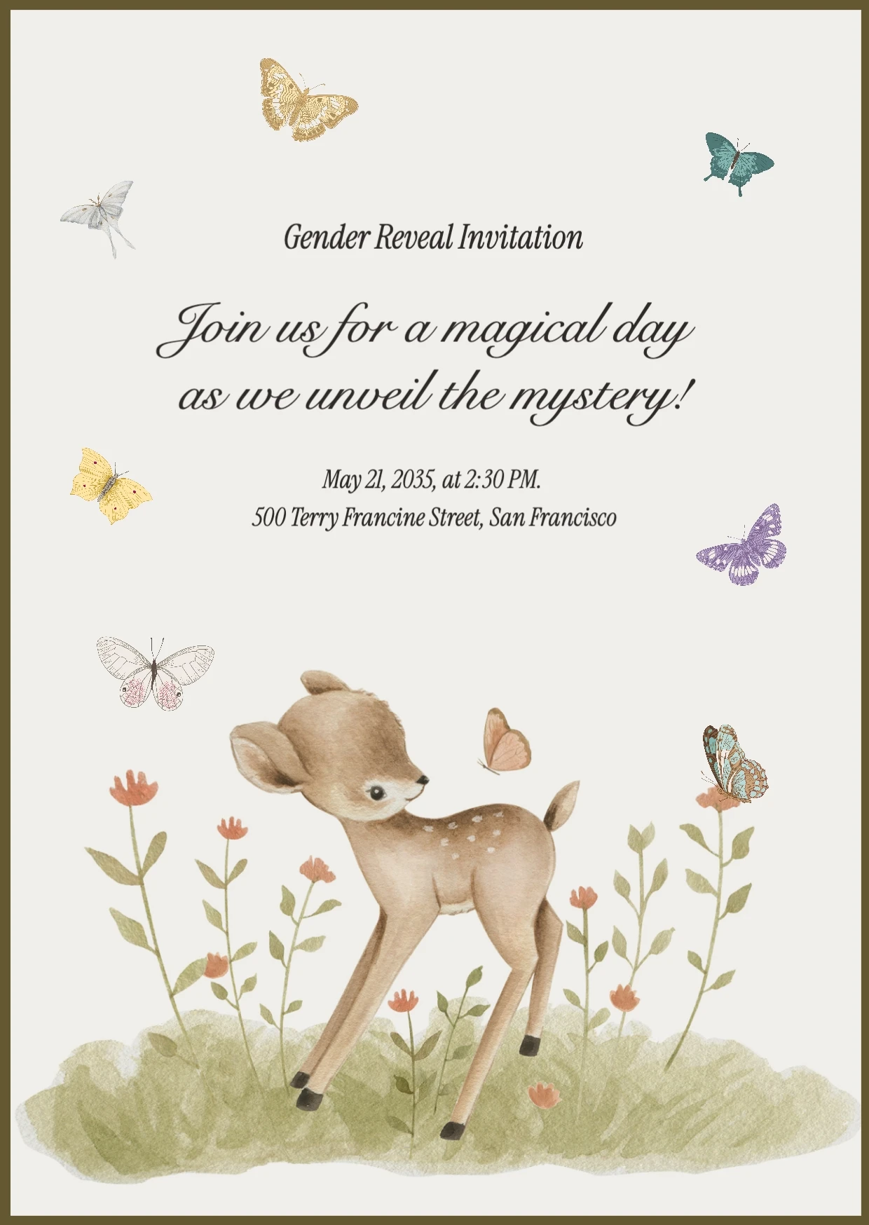 Classic Cute Illustrative Gender Reveal Invitation