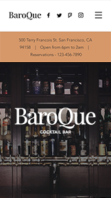 Mẫu trang web Bar và Club – Thanh