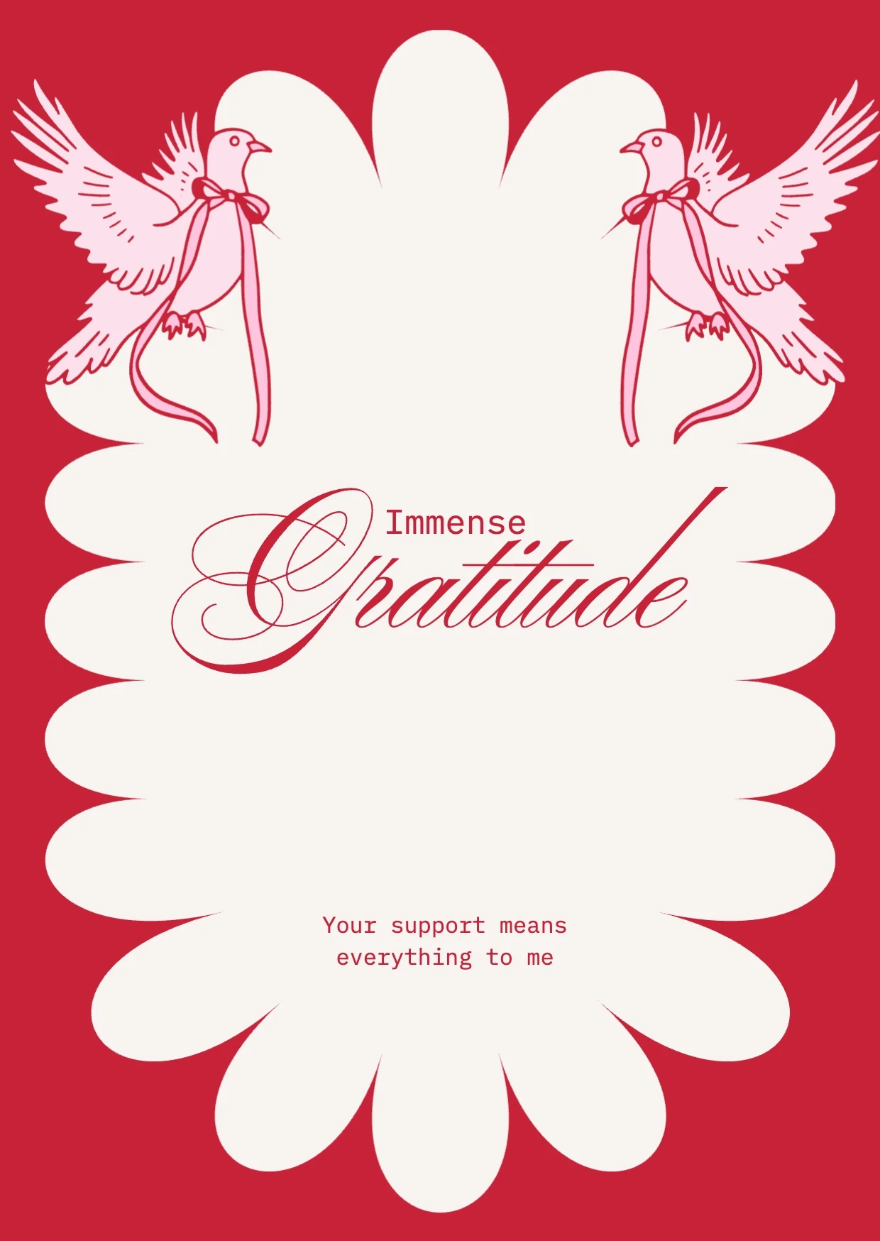 Vintage Illustrative Thank You Greeting Card