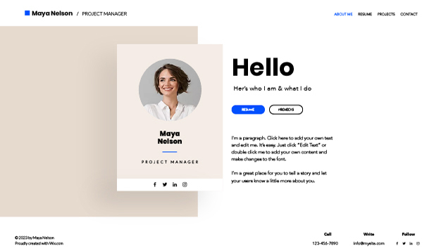 Personal Website Templates | Portfolio & CV | Wix.com