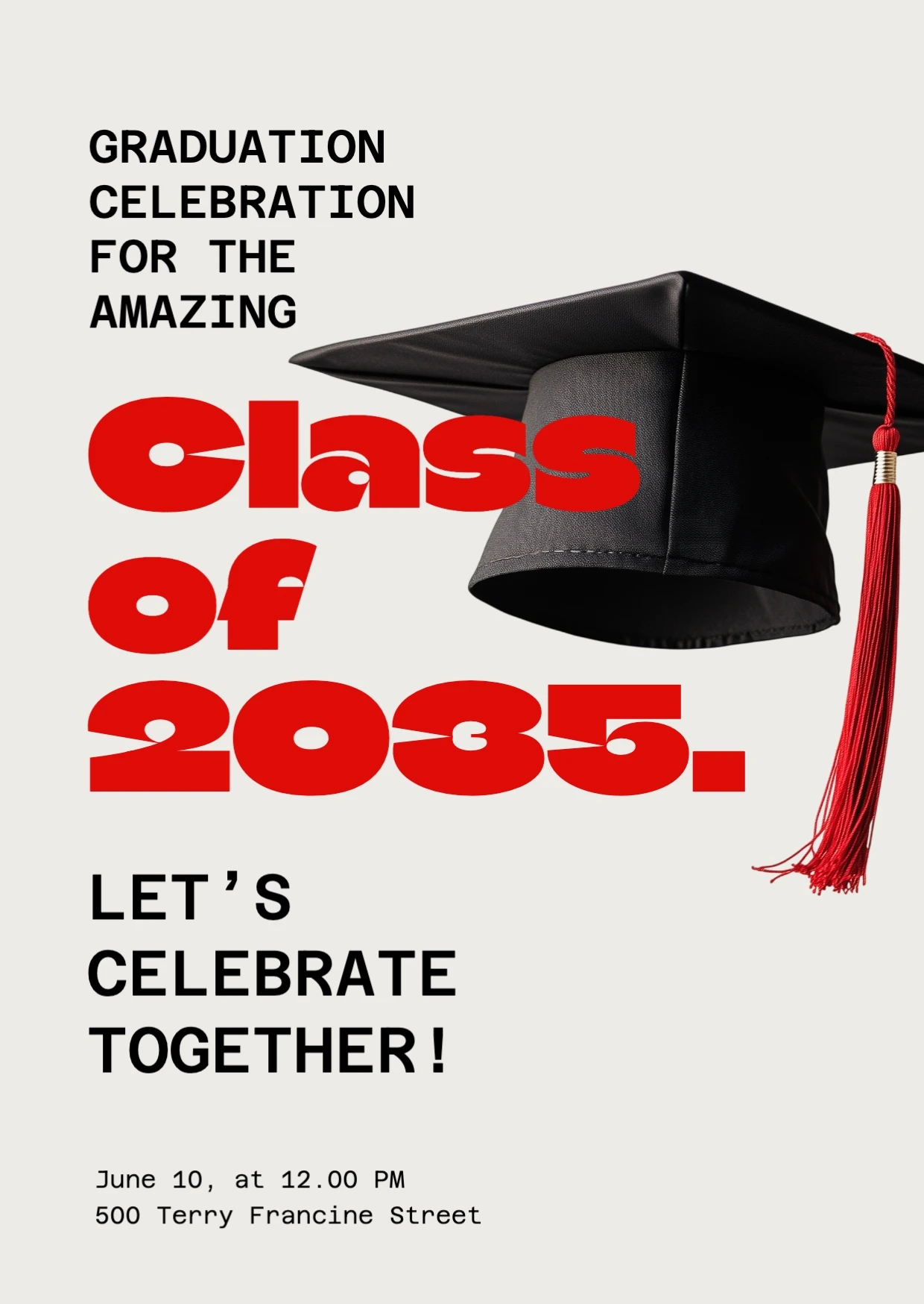 Playful Bold  Graduation Invitation