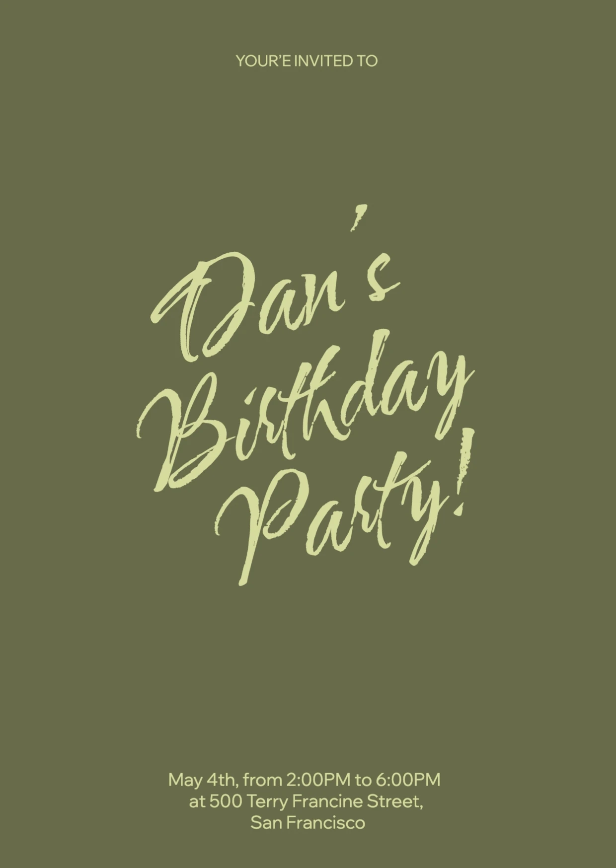 Simple Clean Birthday Invitation