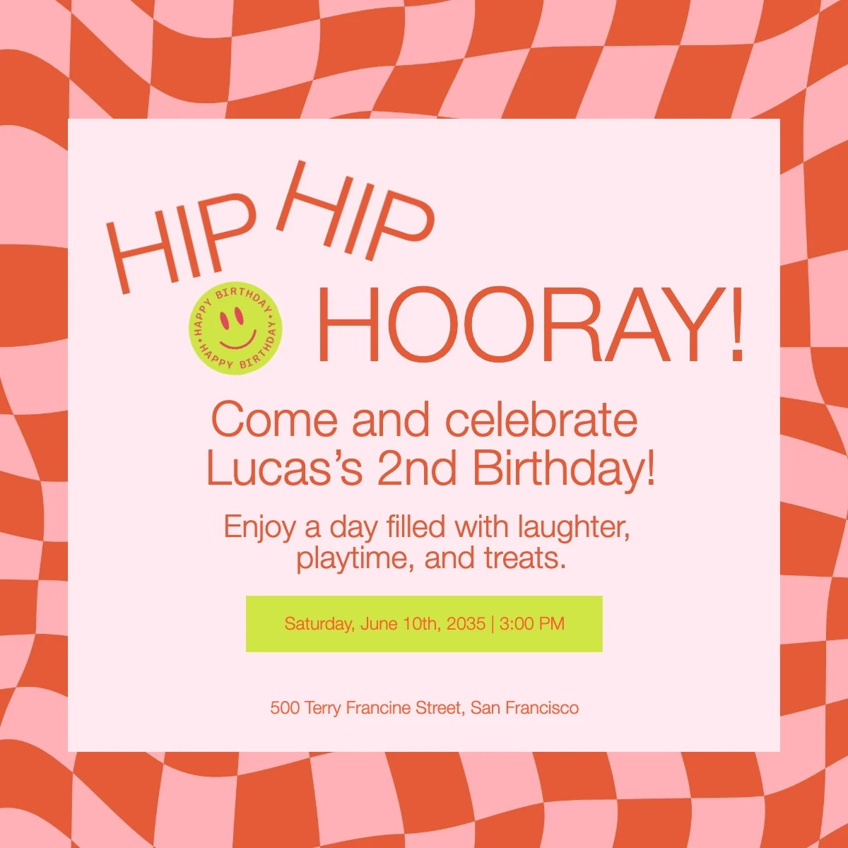 Playful Bold Neon Colorful Birthday Invitation