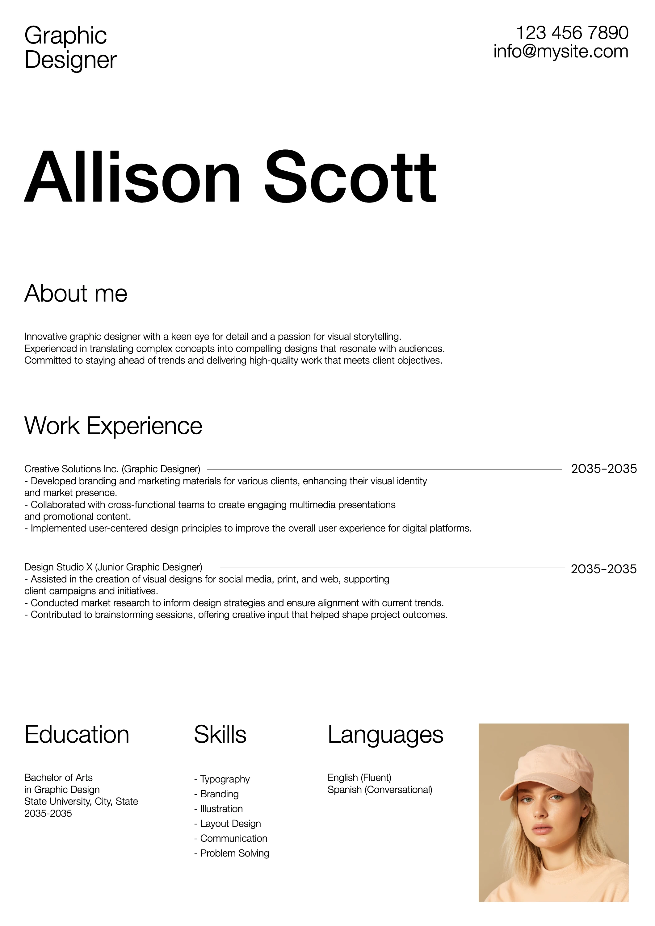 Sleek Clean Graphic design Resume