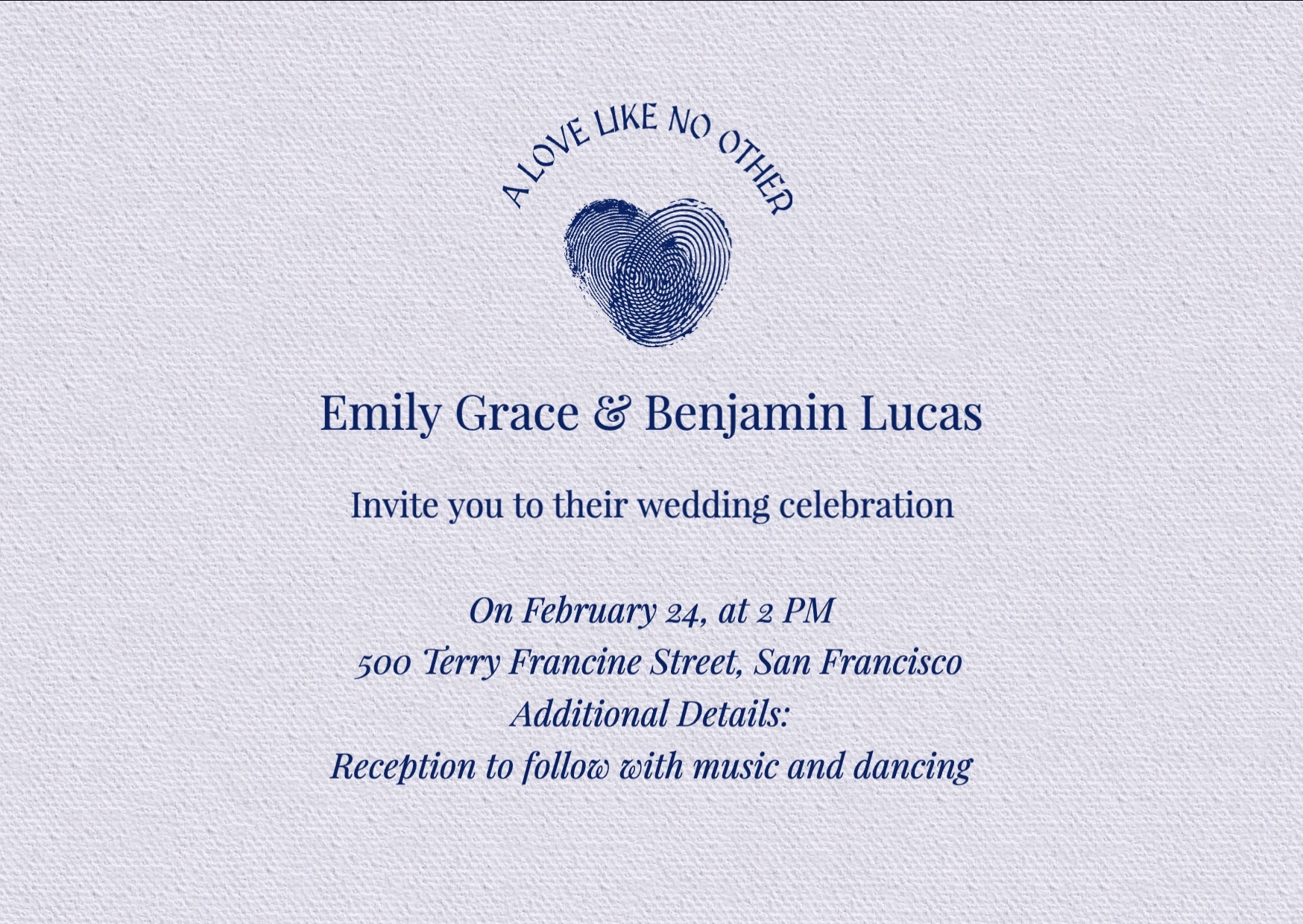 Elegant Minimalist  Wedding Invitation