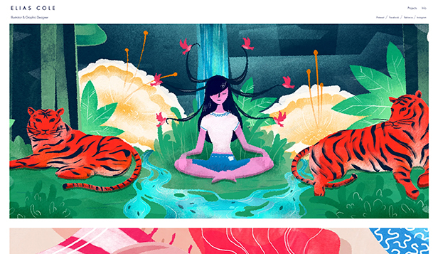 Illustration portfolio template for an illustrator