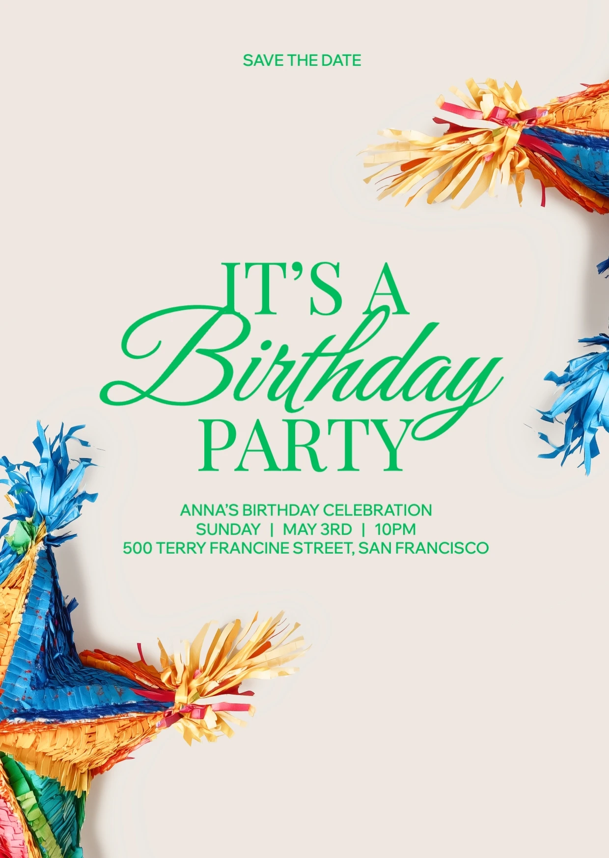Cute Playful  Save The Date Birthday Invitation