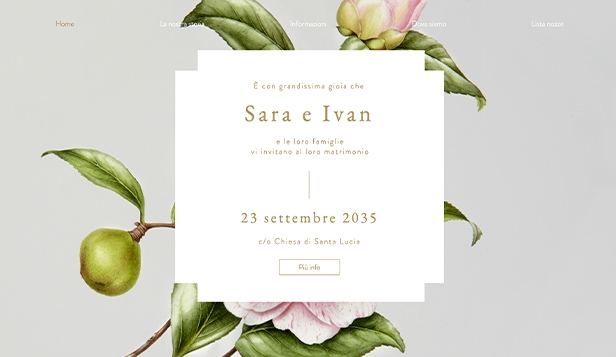 Template Matrimoni per siti web, Eventi