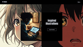 Portfolios website templates - Manga Illustrator (Dark)