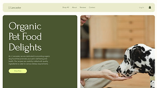 eCommerce website templates - Organic Dog Food Manufacturer (Playful)