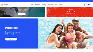 Spor ve Malzeme site şablonları - Havuz Ekipmanları Mağazası