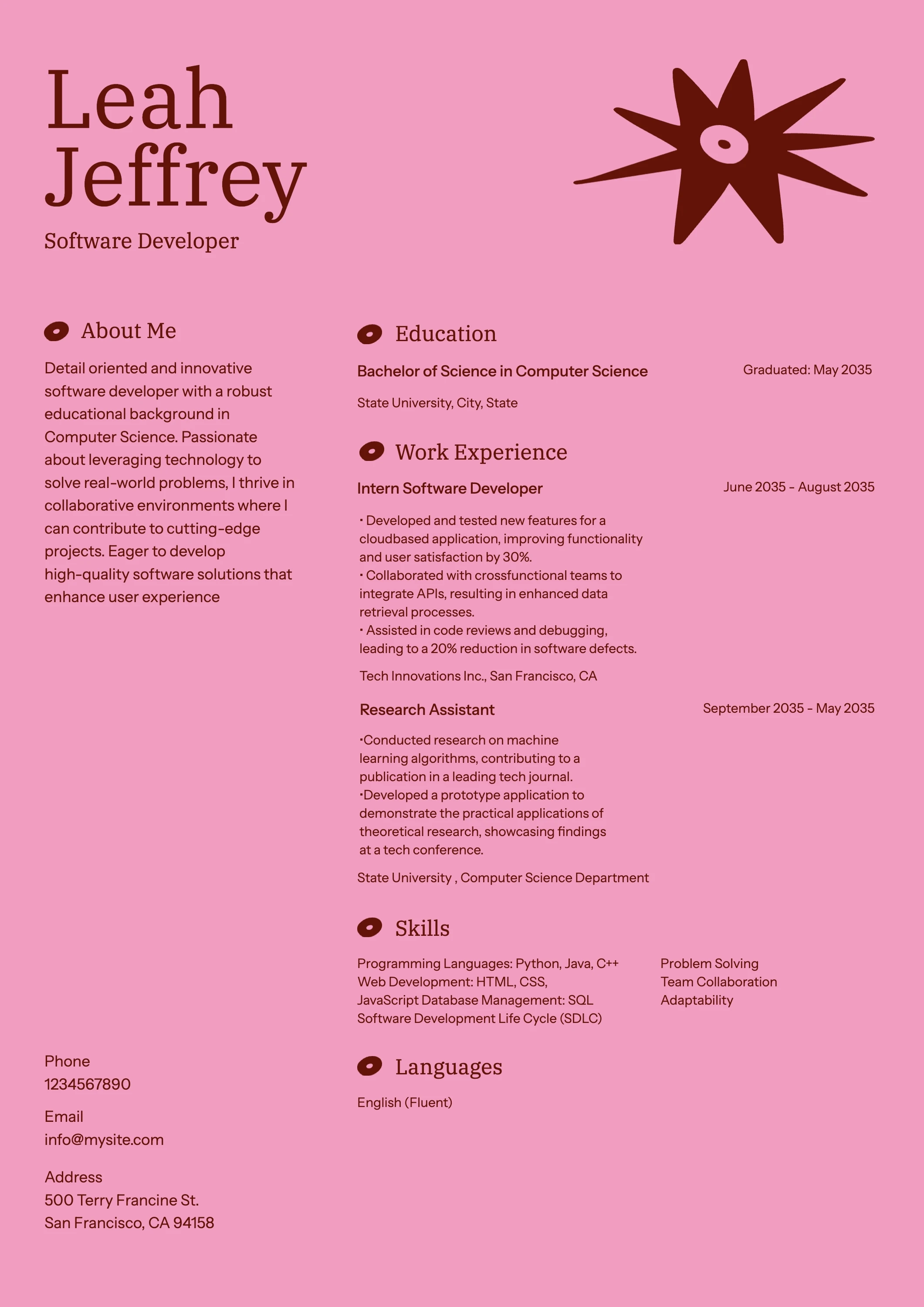 Elegant Abstract College  Resume