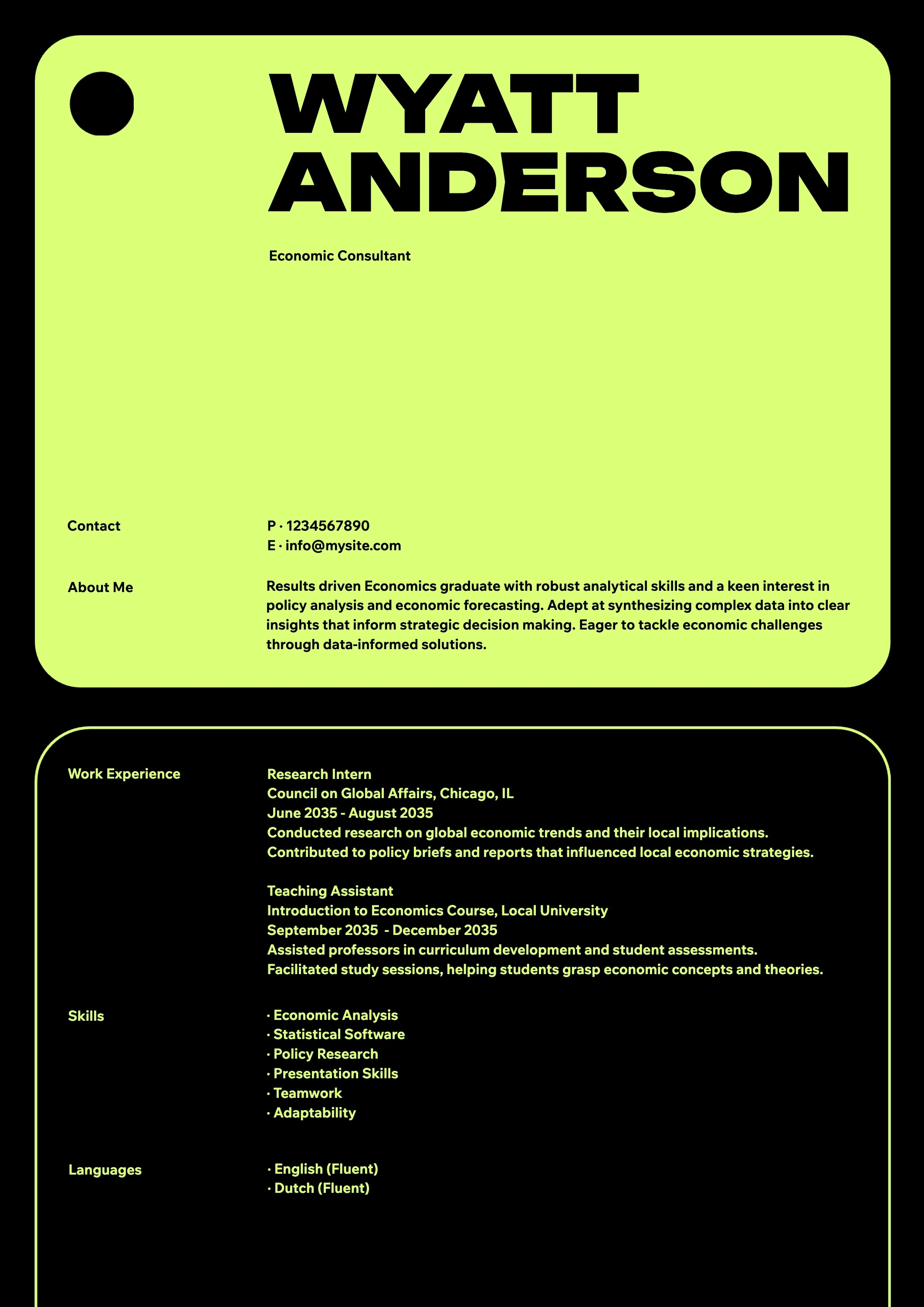 Sleek Neon College  Resume