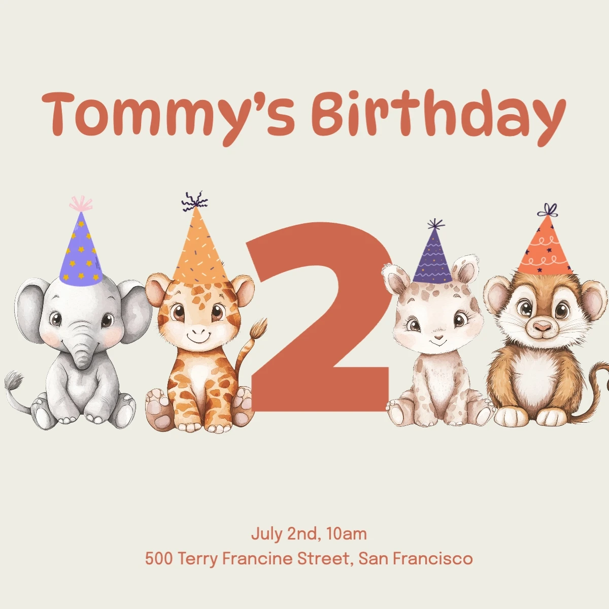 Cute Modern  Birthday Invitation