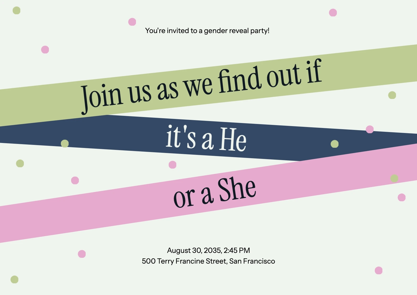 Pop Geometric Gender Reveal Invitation