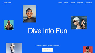 Education website templates - Swimming School (Blue)
