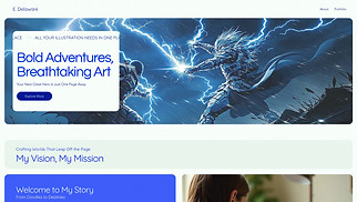 Portfolios website templates - Comic Artist Portfolio (Neon)