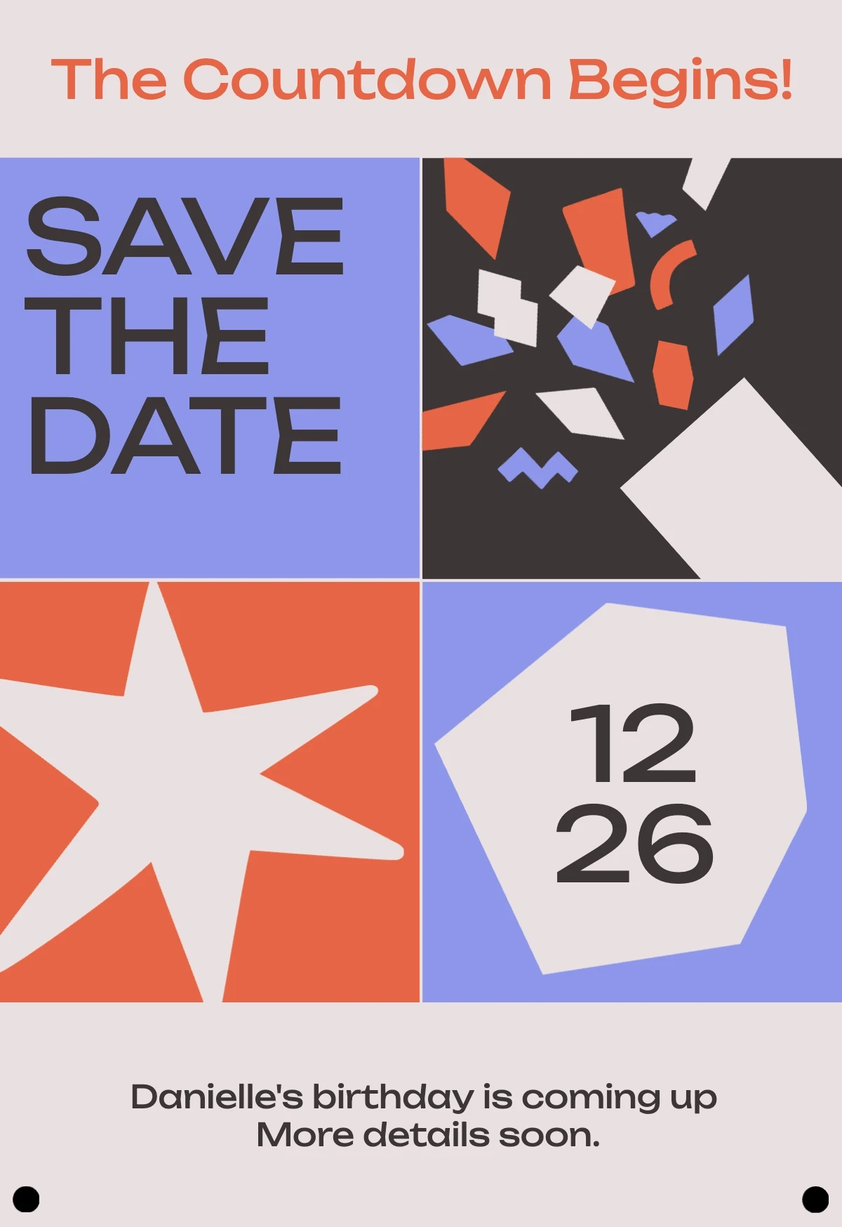 Playful Illustrative Save The Date Birthday Invitation