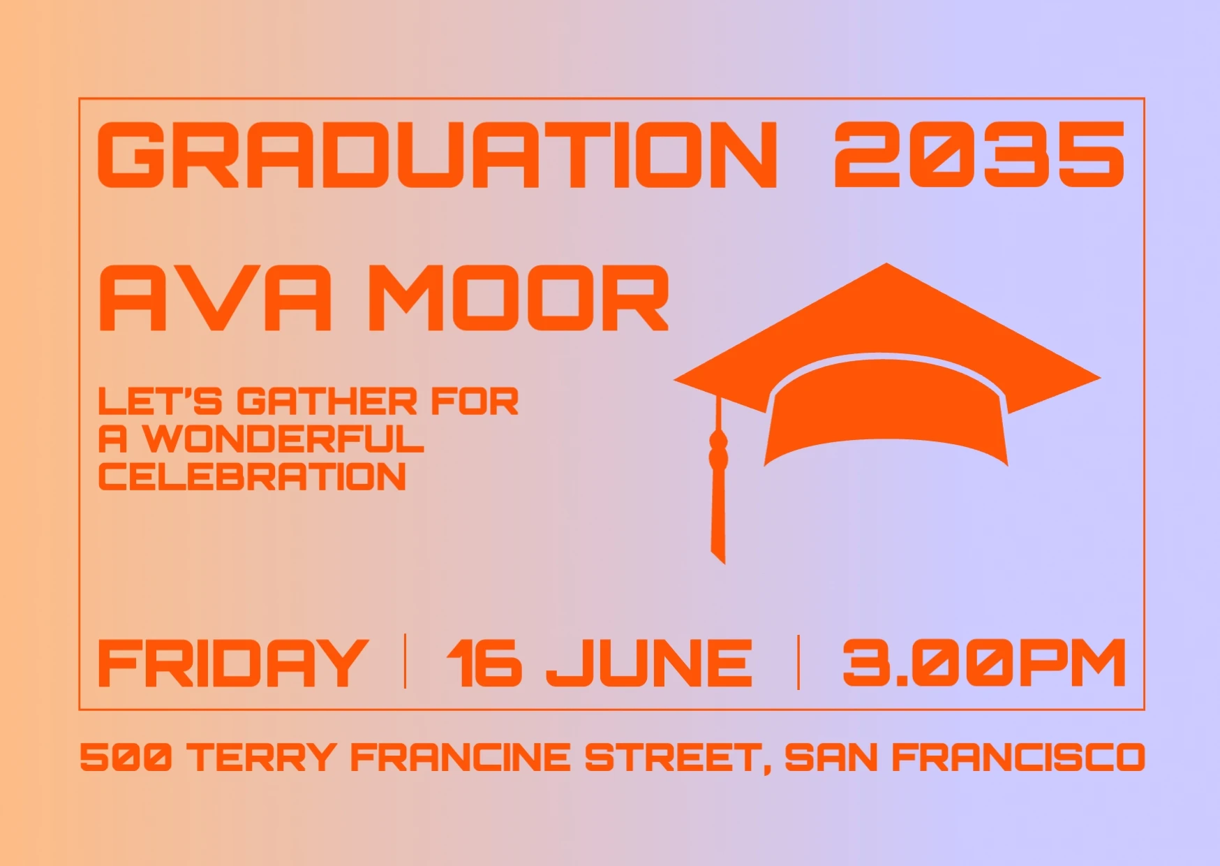 Pop Retro  Graduation Invitation