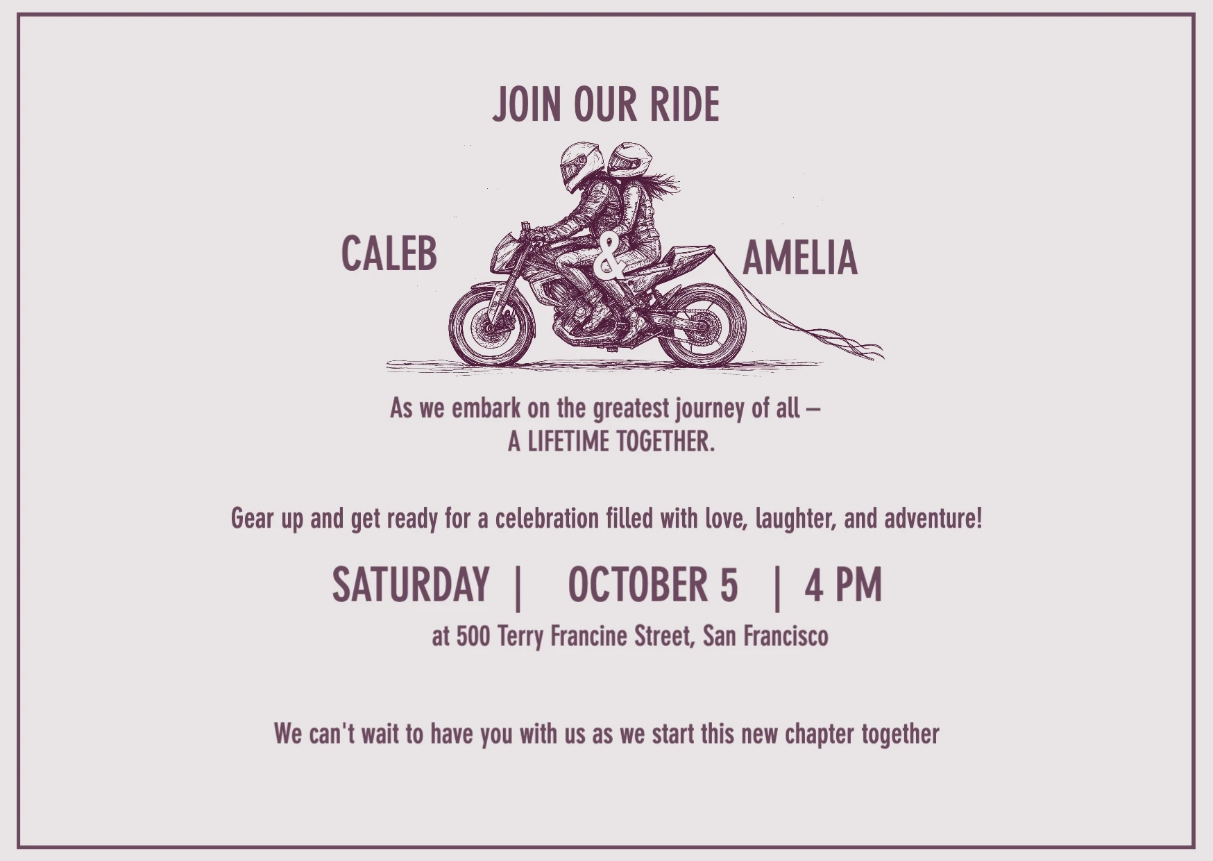 Simple Romantic  Wedding Invitation