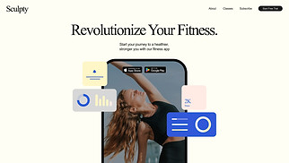 Deportes y fitness plantillas web – App Launch