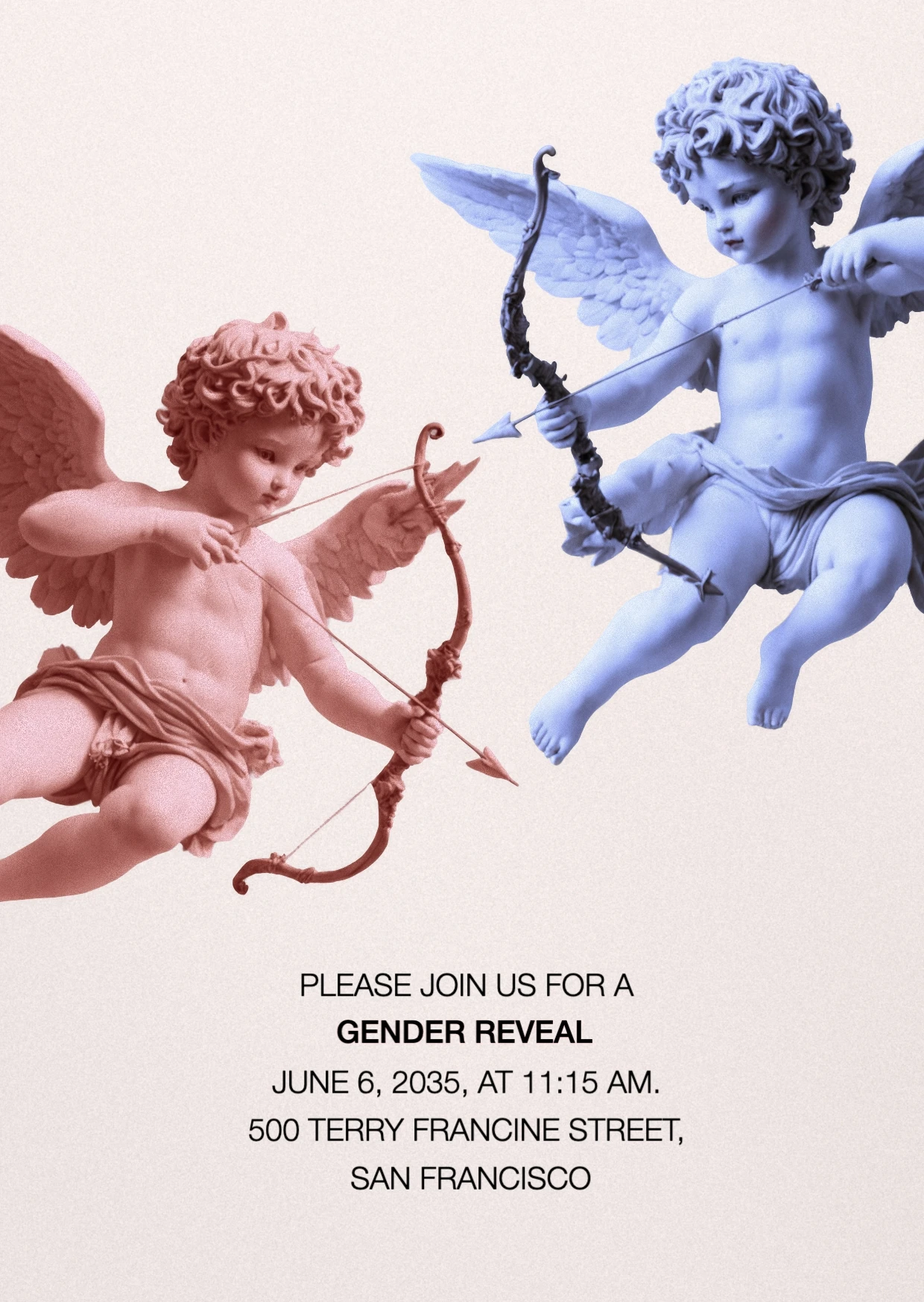 Bold Modern 3D Gender Reveal Invitation