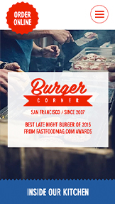 ร้านอาหาร & อาหาร รูปแบบเว็บไซต์ – ร้านเบอร์เกอร์