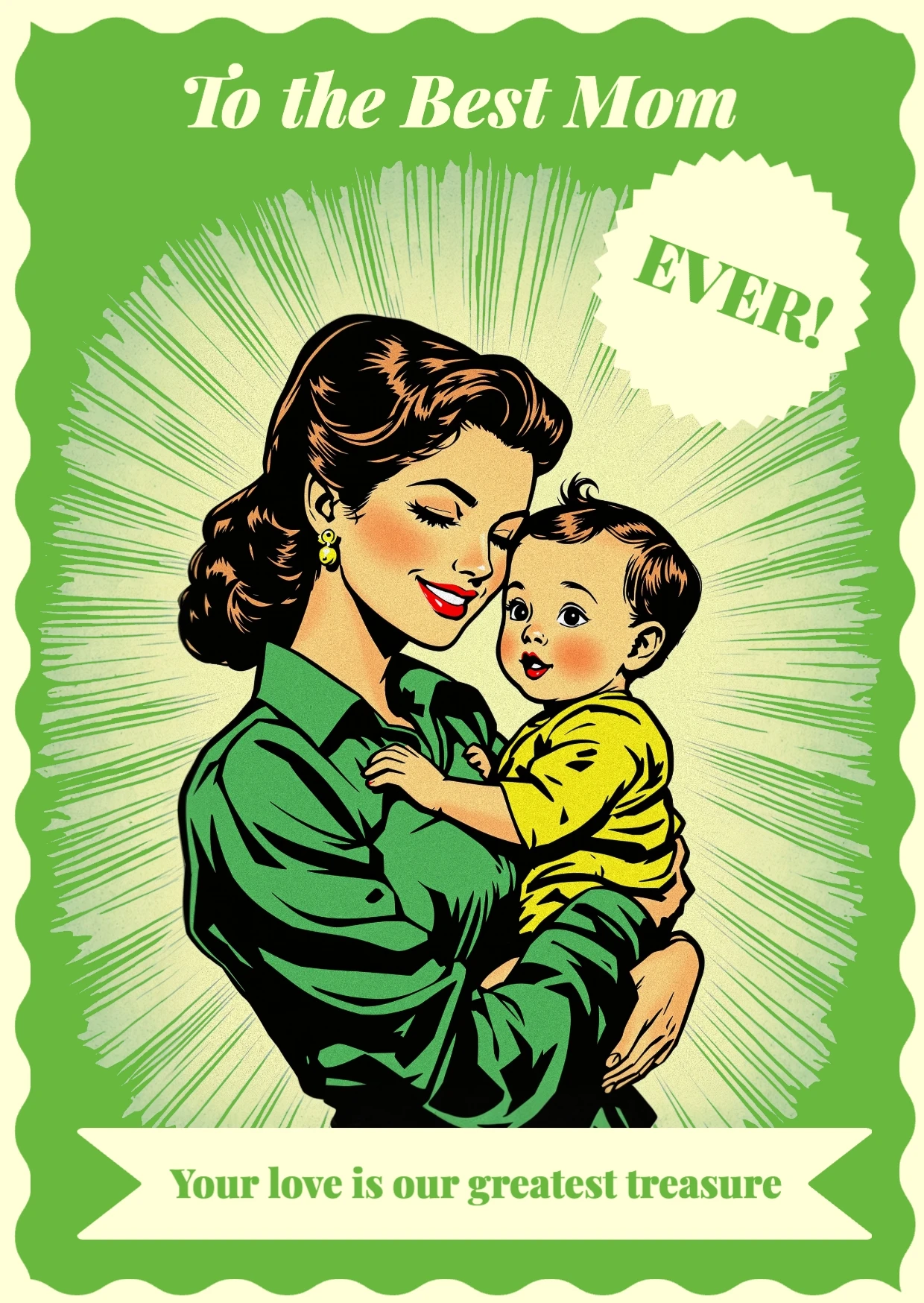 Vintage Retro  Mother's Day Greeting Card
