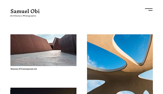 Portfolio template for an architecture photographer